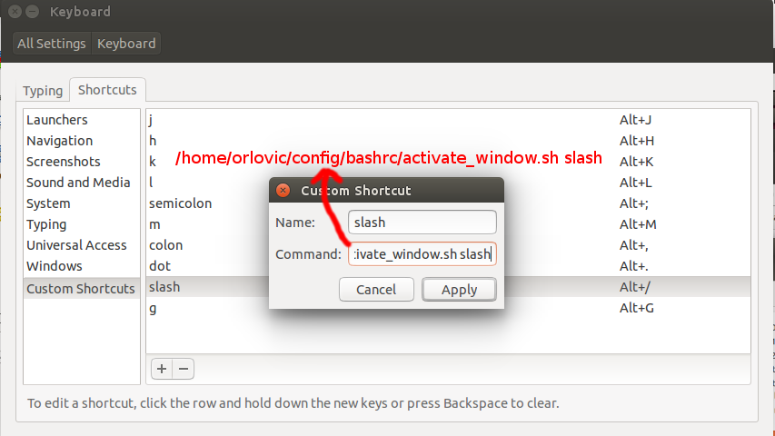 mapping hjkl keys to activate window